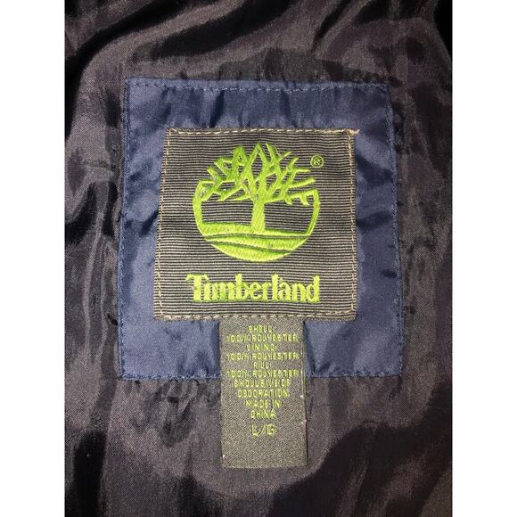 Timberland Mens Jacket Size L Navy Blue Puffy Quilted Lightweight Coat Outdoors - Picture 2 of 11